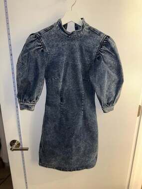 Ganni | Dresses | Ganni Print Mini Denim Dress